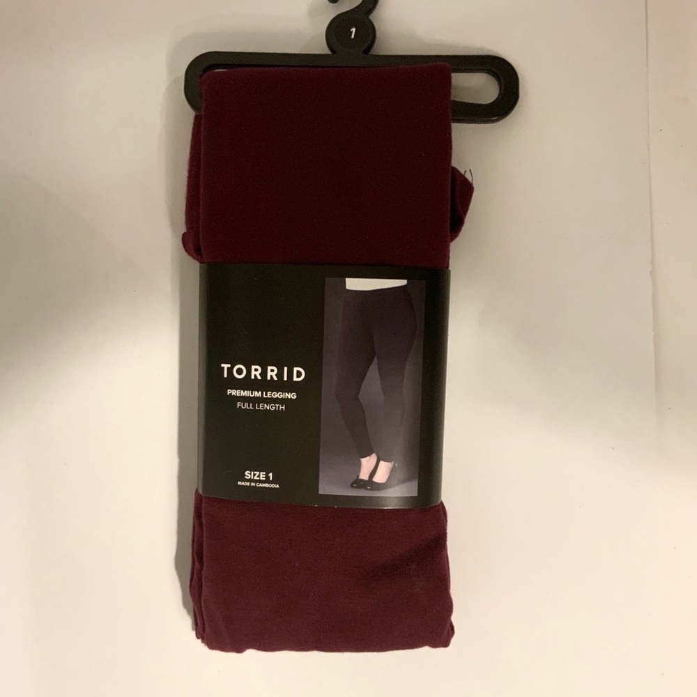TORRID LEGGINGS burgundy premium leggings - Picture 3 of 7